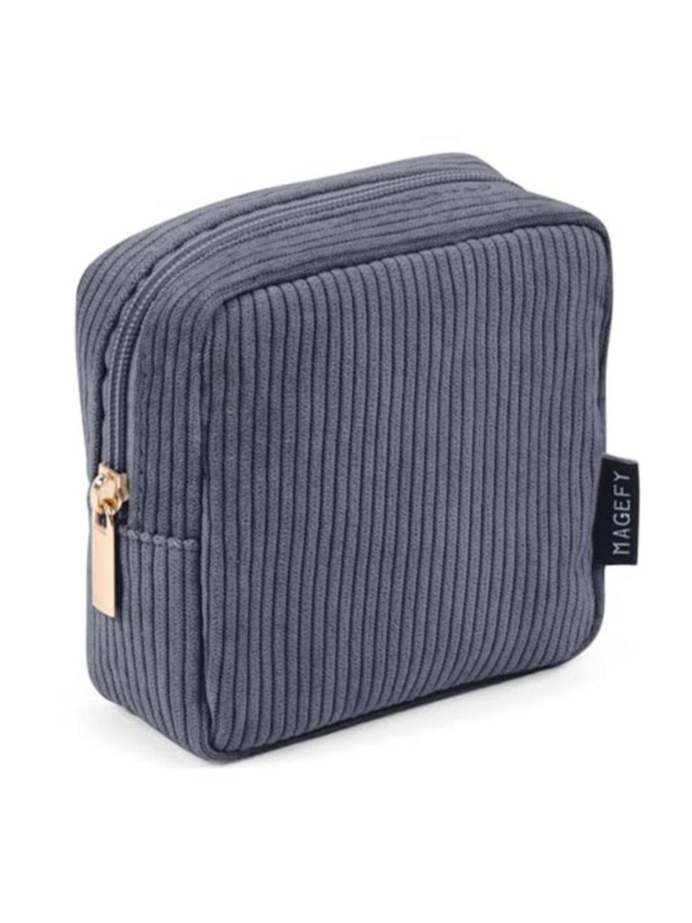 Womens Corduroy Makeup Bag Small Cosmetic Pouch Travel Organizer Zipper Toiletry